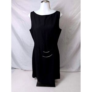 DW3 David Warren ~ Women's Black Sleeveless Shift Dress/Metal Bar Detail/Size 12